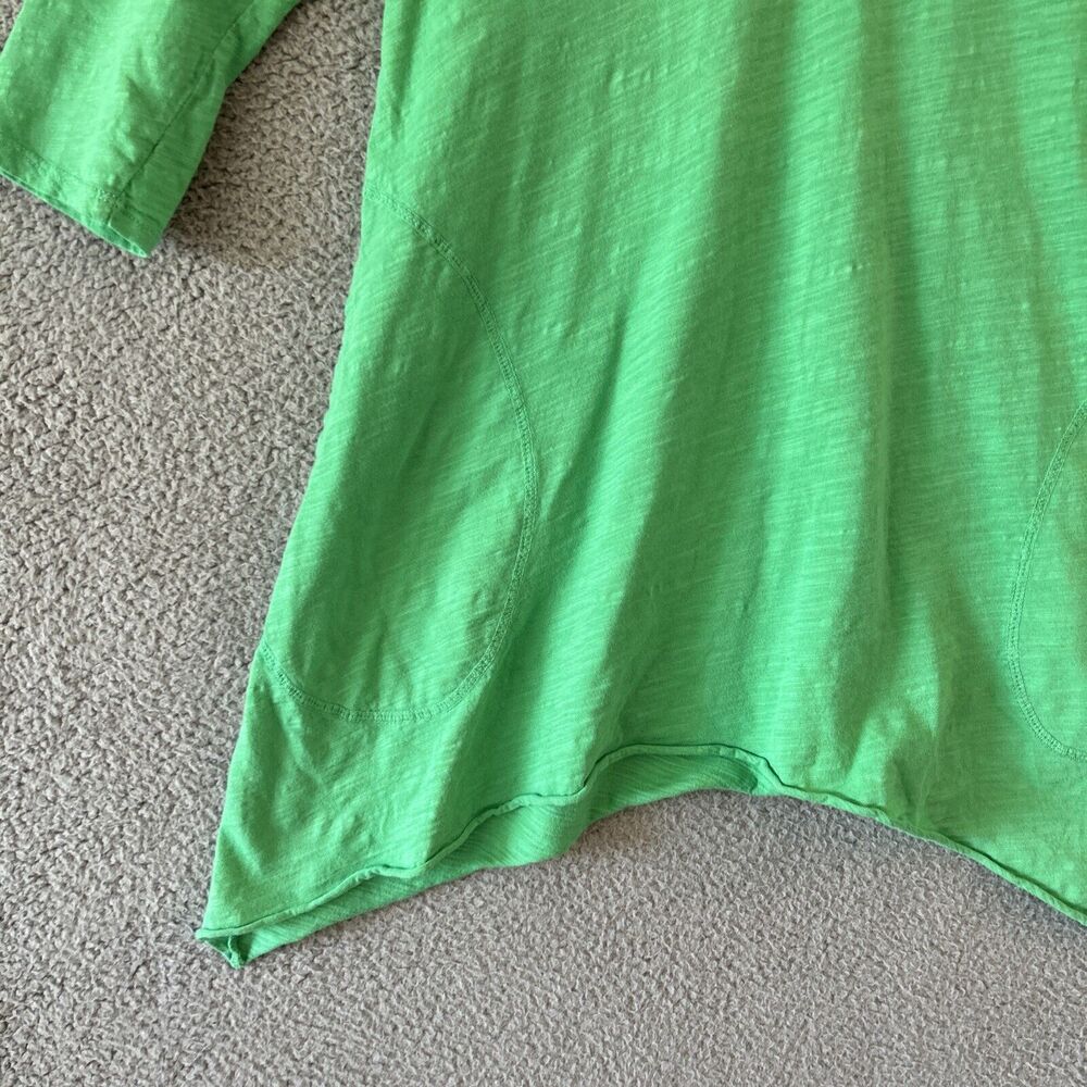 FRESH PRODUCE 3/4 Sleeve Tunic Top Womens XS Kelly Green Pockets Beachy V Neck - Picture 5 of 13